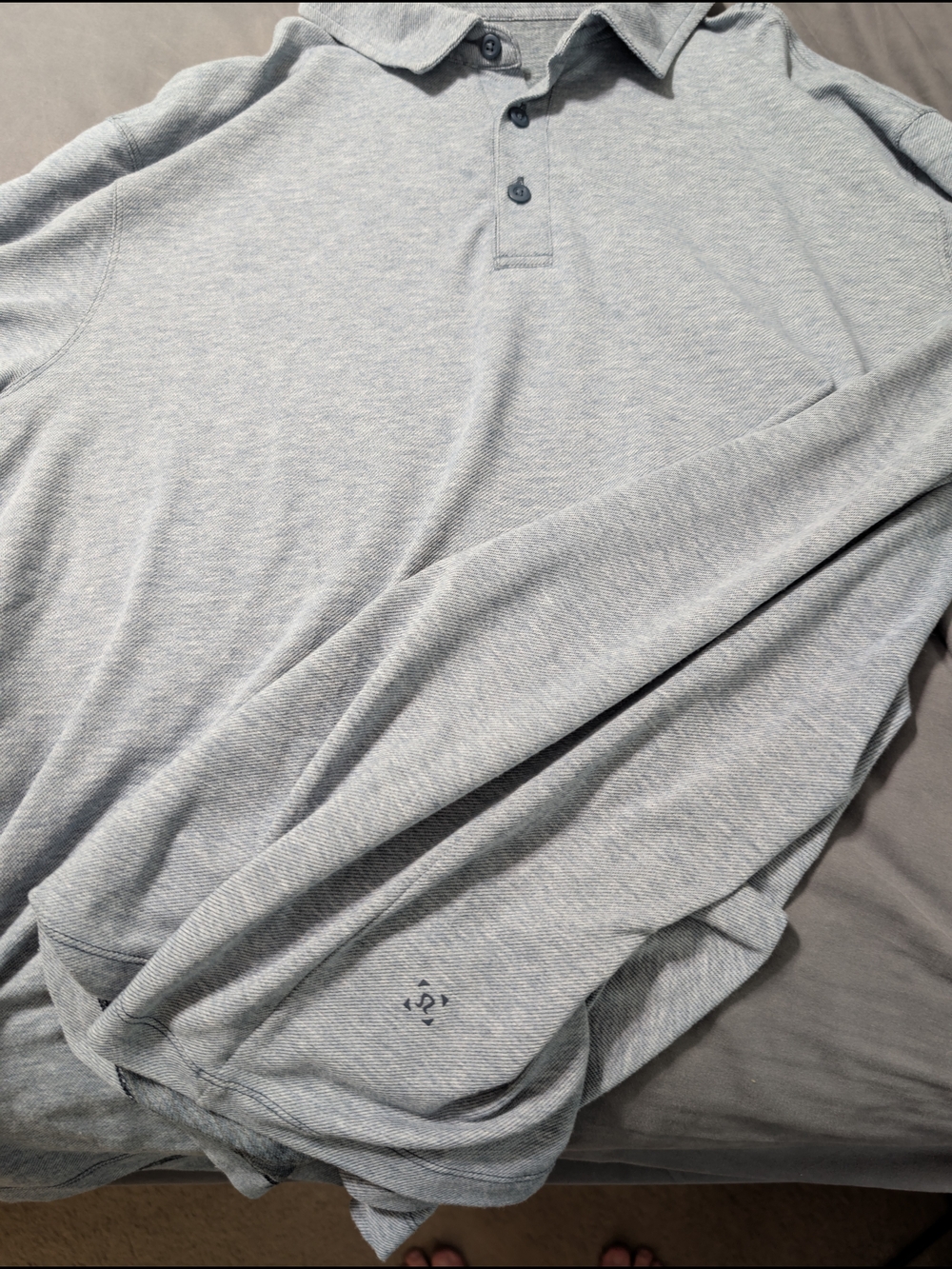 lululemon athletica Men's Short Sleeve Polo - Light Gray Heather